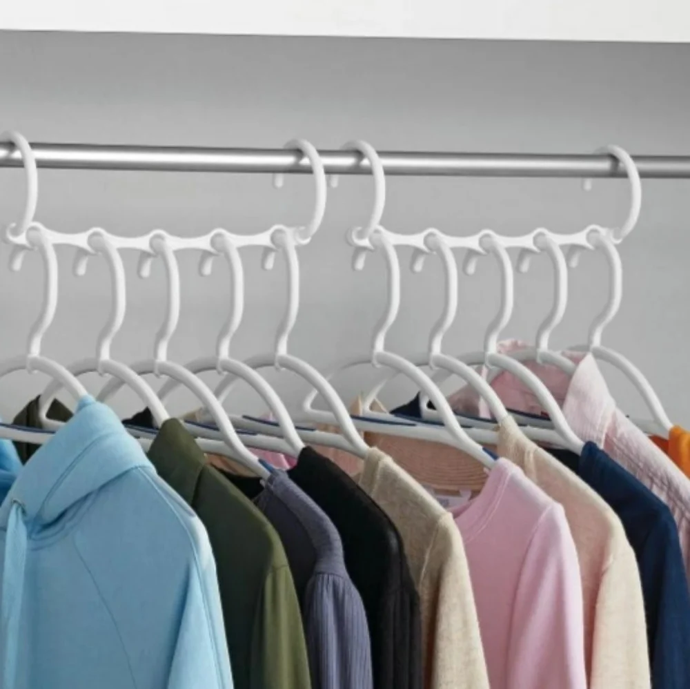 Bundle of 14 blue space saver hangers